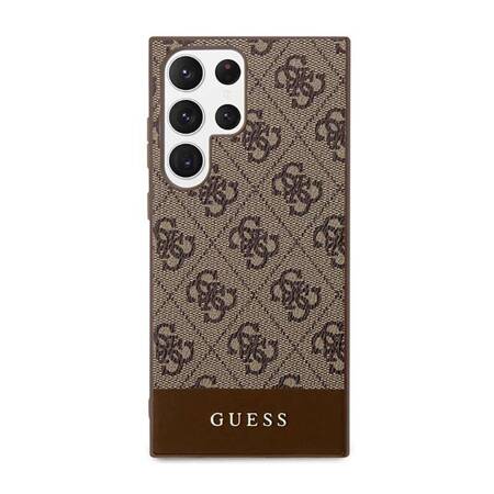 Guess GUHCS23LG4GLBR S23 Ultra S918 brązowy/brown hardcase 4G Stripe Collection