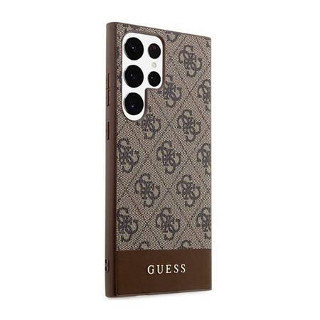 Guess GUHCS23LG4GLBR S23 Ultra S918 brązowy/brown hardcase 4G Stripe Collection