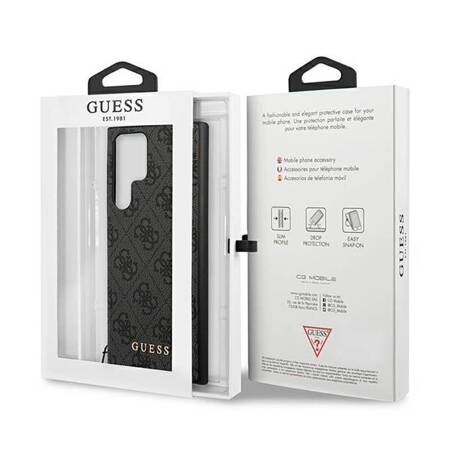 Guess GUHCS23LGF4GGR S23 Ultra S918 szary/grey hardcase 4G Charms Collection