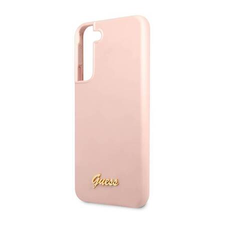 Guess GUHCS23MLSLMGPP S23+ S916 różowy/pink hardcase Silicone Script Metal Logo