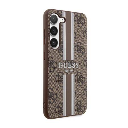 Guess GUHCS23MP4RPSW S23+ S916 brązowy/brown hardcase 4G Printed Stripe