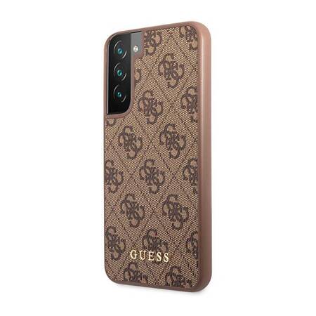 Guess GUHCS23SG4GFBR S23 S911 brązowy/brown hard case 4G Metal Gold Logo