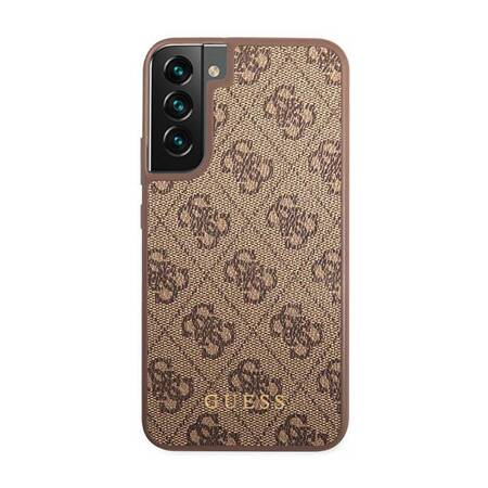 Guess GUHCS23SG4GFBR S23 S911 brązowy/brown hard case 4G Metal Gold Logo