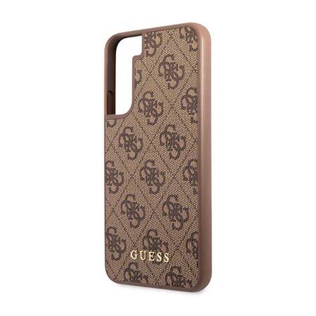 Guess GUHCS23SG4GFBR S23 S911 brązowy/brown hard case 4G Metal Gold Logo