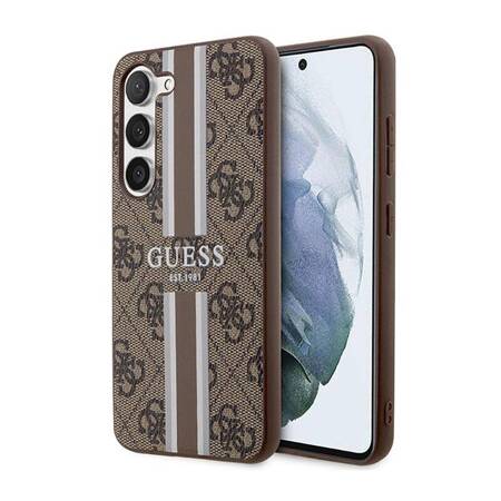 Guess GUHCS23SP4RPSW S23 S911 brązowy/brown hardcase 4G Printed Stripe