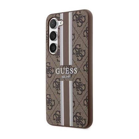 Guess GUHCS23SP4RPSW S23 S911 brązowy/brown hardcase 4G Printed Stripe