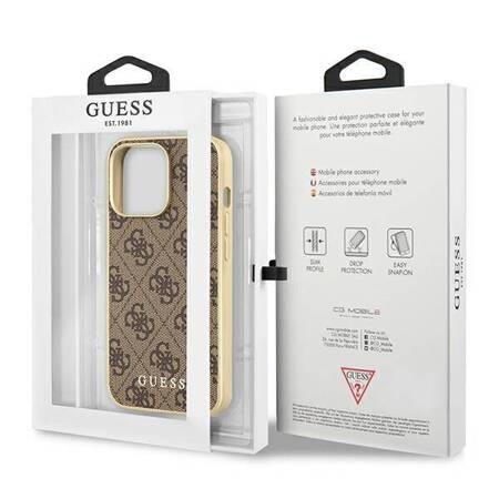 Guess GUHMP13LG4GB iPhone 13 Pro / 13 6,1" brązowy/brown hard case 4G Collection Magsafe