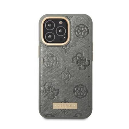 Guess GUHMP13LSAPSTG iPhone 13 Pro / 13 6,1" szary/grey hardcase Peony Logo Plate MagSafe