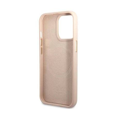 Guess GUHMP13LU4GPRP iPhone 13 Pro / 13 6,1" różowy/pink hard case 4G Logo Plate MagSafe