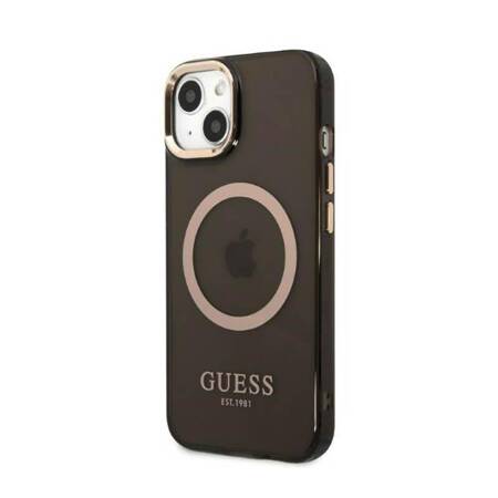 Guess GUHMP13MHTCMK iPhone 13 6,1" czarny/black hard case Gold Outline Translucent MagSafe