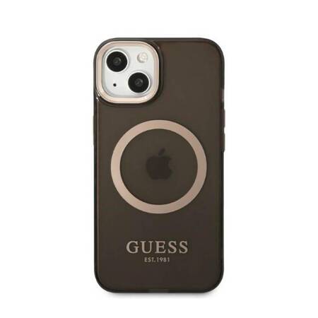 Guess GUHMP13MHTCMK iPhone 13 6,1" czarny/black hard case Gold Outline Translucent MagSafe