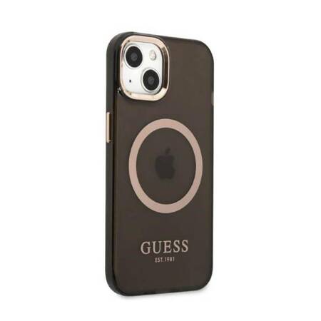 Guess GUHMP13MHTCMK iPhone 13 6,1" czarny/black hard case Gold Outline Translucent MagSafe