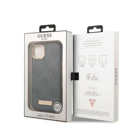 Guess GUHMP13MSAPSTG iPhone 13 6,1" szary/grey hardcase Peony Logo Plate MagSafe