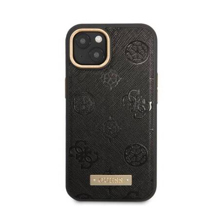 Guess GUHMP13MSAPSTK iPhone 13 6,1" czarny/black hardcase Peony Logo Plate MagSafe