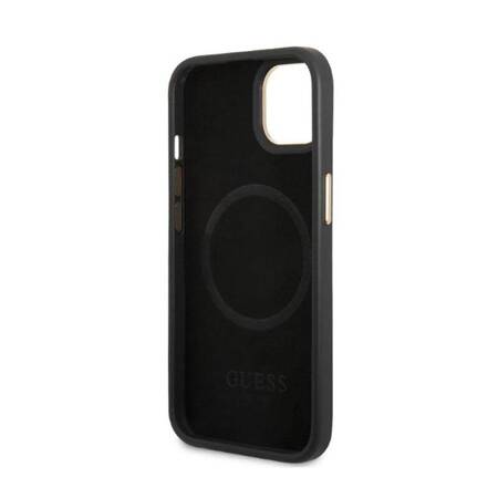 Guess GUHMP13MSAPSTK iPhone 13 6,1" czarny/black hardcase Peony Logo Plate MagSafe