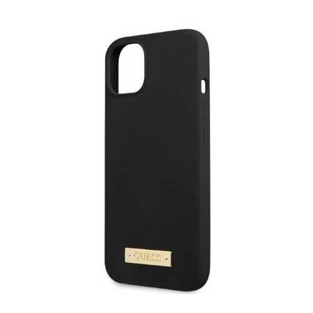 Guess GUHMP13MSPLK iPhone 13 6,1" czarny/black hard case Silicone Logo Plate MagSafe