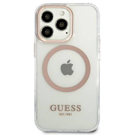 Guess GUHMP13XHTRMD iPhone 13 Pro Max 6,7" złoty/gold hard case Metal Outline Magsafe