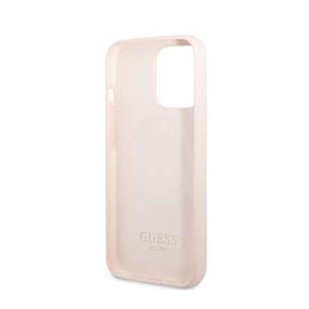 Guess GUHMP13XSPLP iPhone 13 Pro Max 6,7" różowy/pink hard case Silicone Logo Plate MagSafe