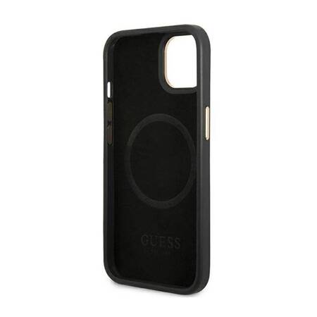 Guess GUHMP14MU4GPRK iPhone 14 Plus 6,7" czarny/black hard case 4G Logo Plate MagSafe