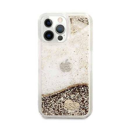 Guess GUOHCP14LGLHFLGO iPhone 14 Pro 6,1" złoty/gold hardcase Glitter Charms