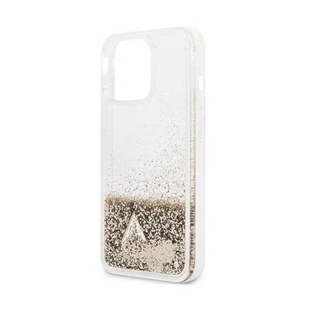 Guess GUOHCP14LGLHFLGO iPhone 14 Pro 6,1" złoty/gold hardcase Glitter Charms