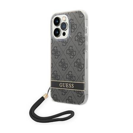 Guess GUOHCP14LH4STK iPhone 14 Pro 6,1" czarny/black hardcase 4G Print Strap