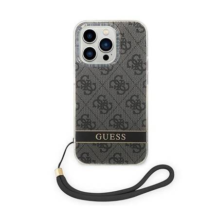 Guess GUOHCP14LH4STK iPhone 14 Pro 6,1" czarny/black hardcase 4G Print Strap