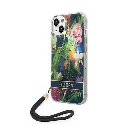 Guess GUOHCP14MHFLSB iPhone 14 Plus 6,7" niebieski/blue hardcase Flower Strap