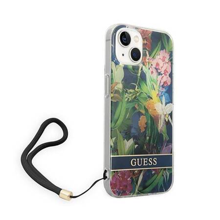 Guess GUOHCP14MHFLSB iPhone 14 Plus 6,7" niebieski/blue hardcase Flower Strap