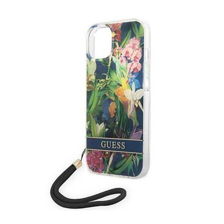 Guess GUOHCP14MHFLSB iPhone 14 Plus 6,7" niebieski/blue hardcase Flower Strap