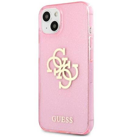 Guess Glitter 4G Big Logo - Etui iPhone 13 mini (różowy)