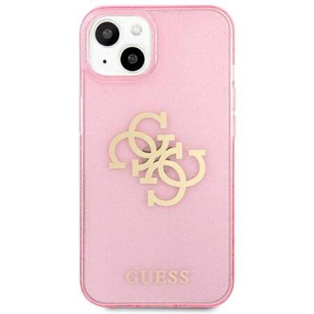 Guess Glitter 4G Big Logo - Etui iPhone 13 mini (różowy)