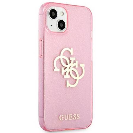 Guess Glitter 4G Big Logo - Etui iPhone 13 mini (różowy)