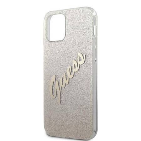 Guess Glitter Gradient Script - Etui iPhone 12 Pro Max (złoty)