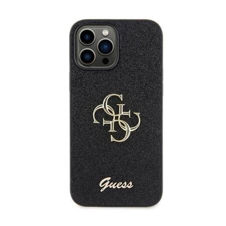 Guess Glitter Script Big 4G - Etui iPhone 13 Pro Max (czarny)