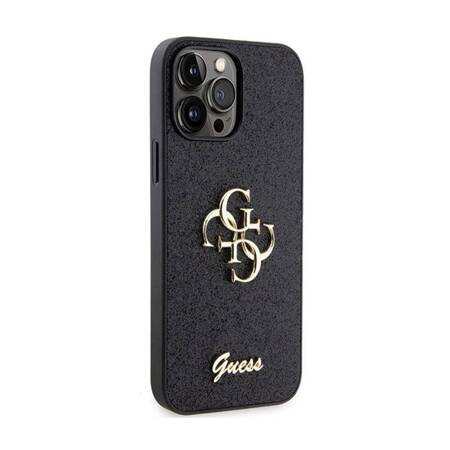 Guess Glitter Script Big 4G - Etui iPhone 13 Pro Max (czarny)