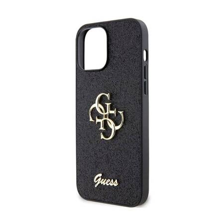 Guess Glitter Script Big 4G - Etui iPhone 13 Pro Max (czarny)