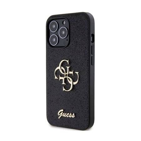 Guess Glitter Script Big 4G - Etui iPhone 13 Pro (czarny)