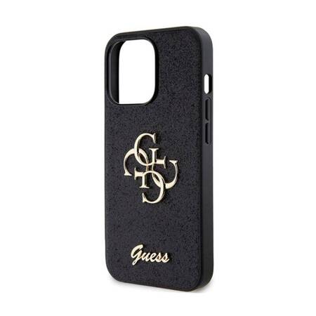 Guess Glitter Script Big 4G - Etui iPhone 13 Pro (czarny)