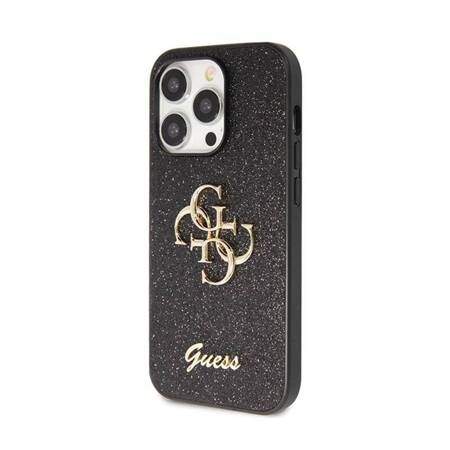 Guess Glitter Script Big 4G - Etui iPhone 14 Pro (czarny)