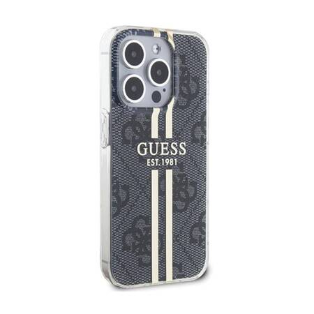 Guess IML 4G Gold Stripe - Etui iPhone 15 Pro (czarny)