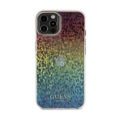 Guess IML Faceted Mirror Disco Iridescent - Etui iPhone 12 / iPhone 12 Pro (Iridescent)