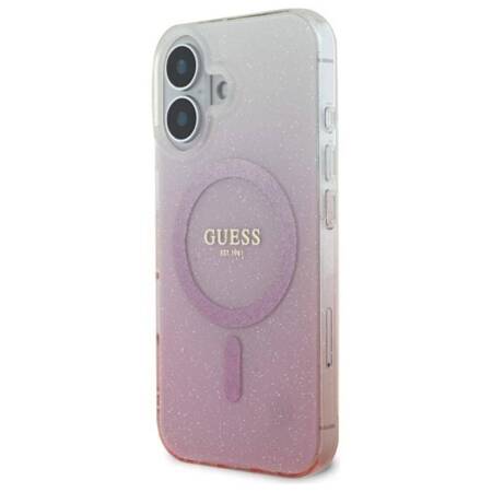 Guess IML Glitter Gradient MagSafe - Etui iPhone 16 Plus (różowy)