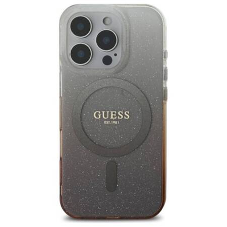 Guess IML Glitter Gradient MagSafe - Etui iPhone 16 Pro Max (brązowy)