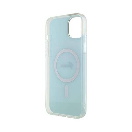 Guess IML Iridescent MagSafe - Etui iPhone 15 Plus (turkusowy)