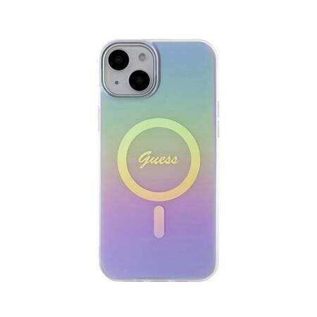 Guess IML Iridescent MagSafe - Etui iPhone 15 (fioletowy)