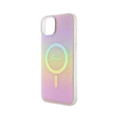 Guess IML Iridescent MagSafe - Etui iPhone 15 (różowy)