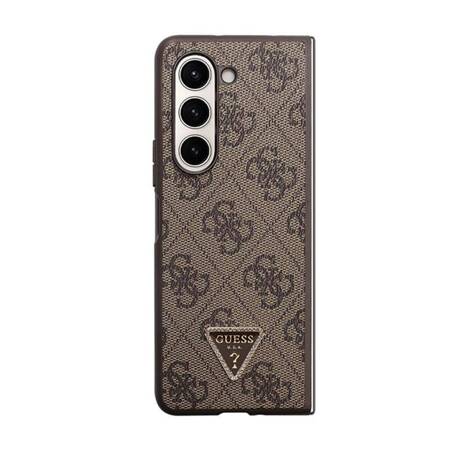 Guess Leather 4G Triangle Strass - Etui Samsung Z Fold 5 (brązowy)