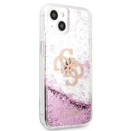 Guess Liquid Glitter 4G Big Logo - Etui iPhone 13 mini (różowy)