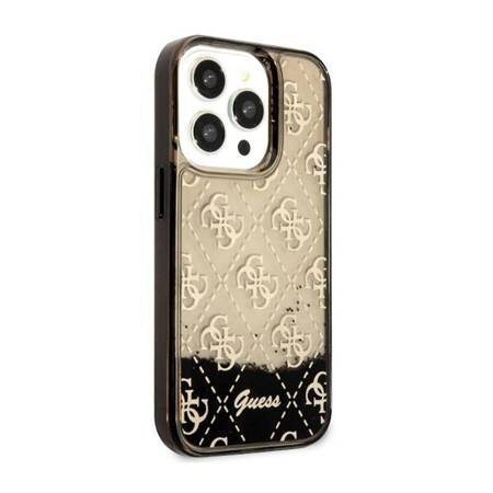 Guess Liquid Glitter Transculent 4G - Etui iPhone 14 Pro (Czarny)